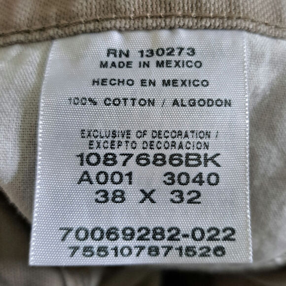 Rustler Men's Work Pants Light Tan Size 38x32 - Picture 7 of 8